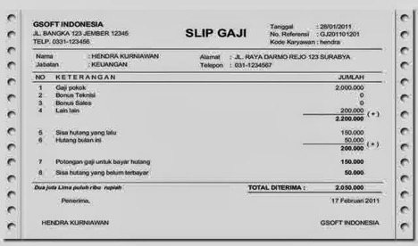 Contoh Slip Gaji Gsoft Indonesia