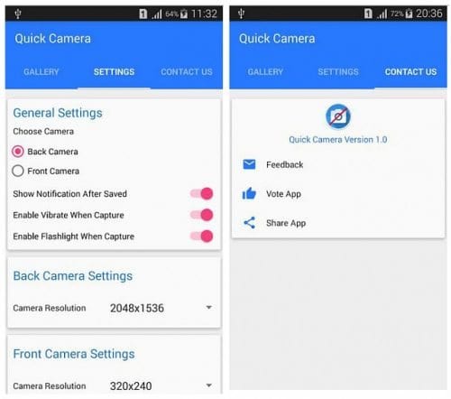 how to photograph without opening the camera application on android