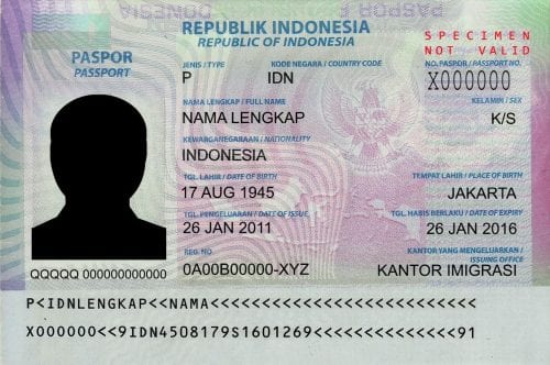 Paspor Indonesia halaman depan
